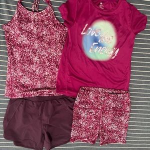 New 10 12 All In Motion Girls Active Top, Tank, Shorts and legging Shorts